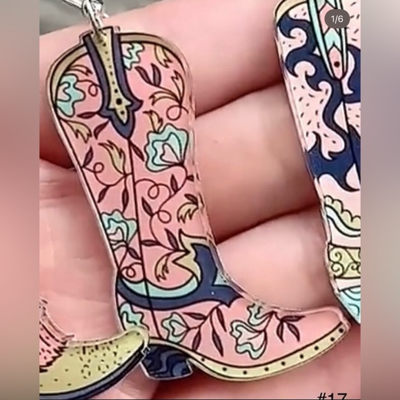 Jewelry - #17 | Cowgirl Boot Acrylic Dangle Earrings